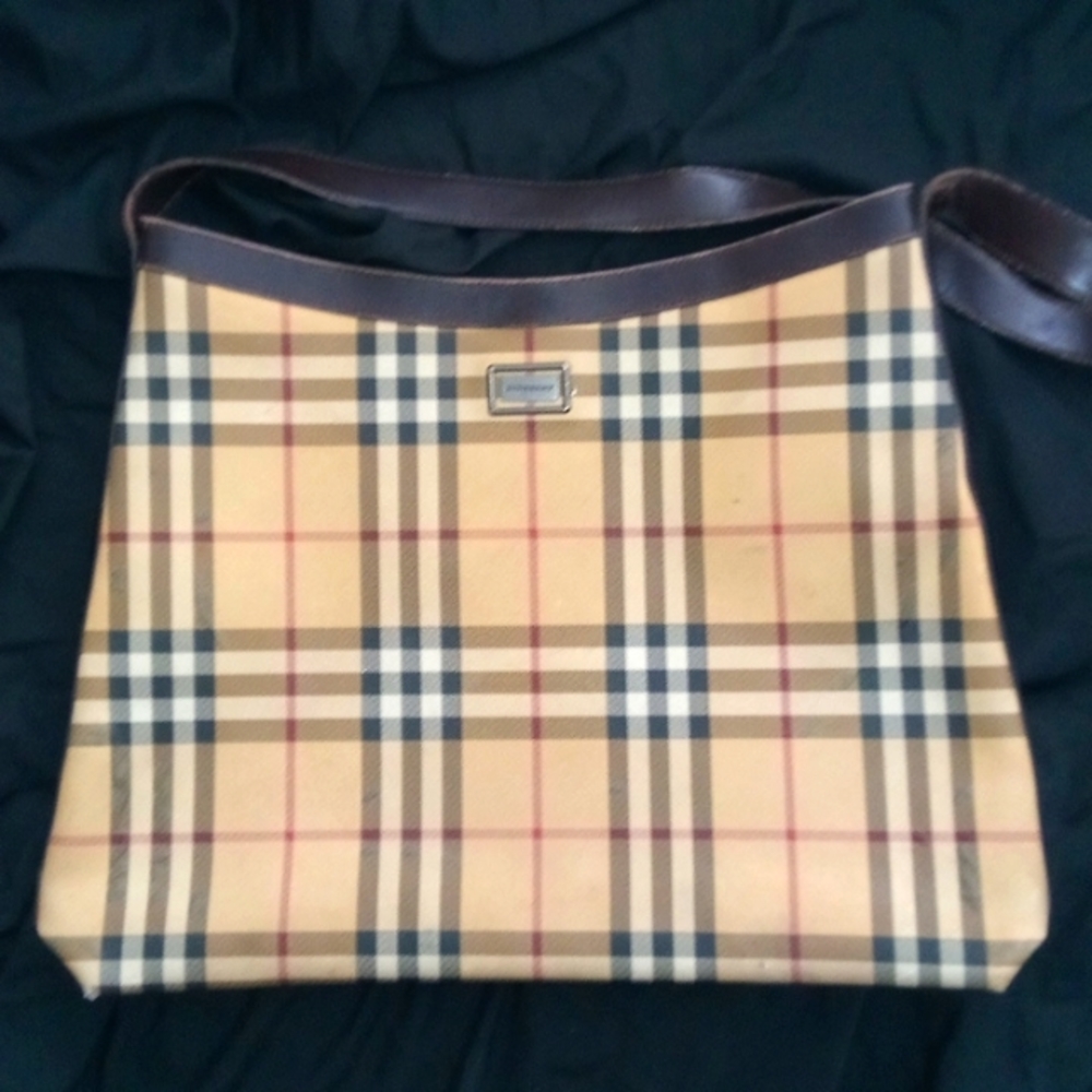 Large Burberry bag purse brown nova check leather - Picture 1 of 16